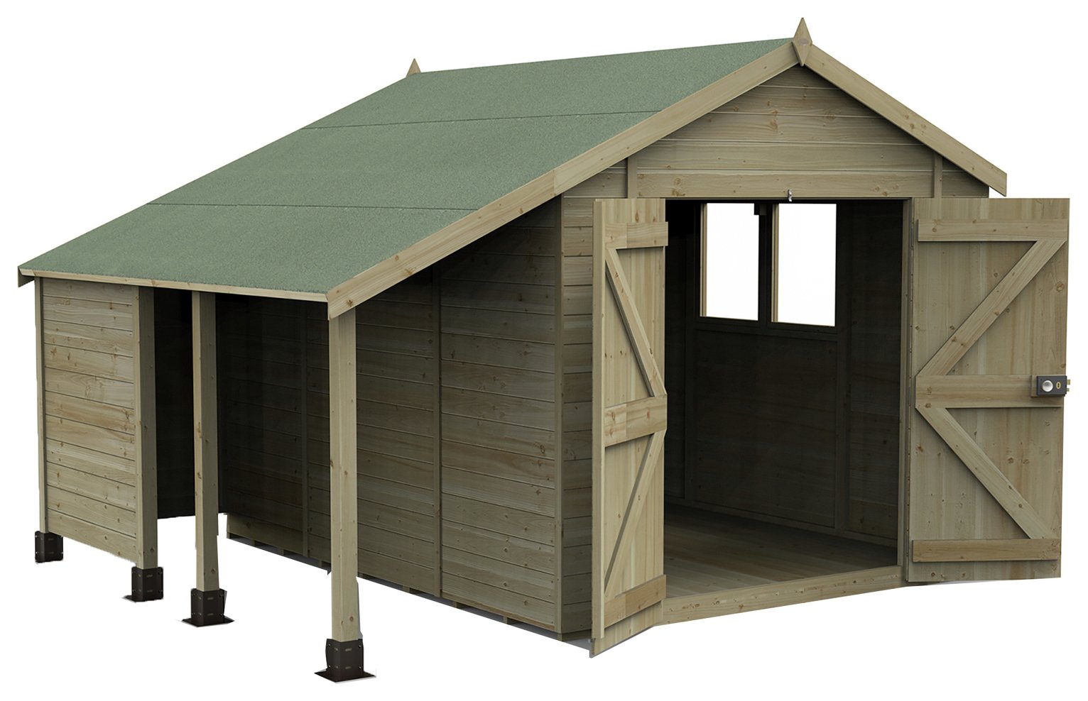 Forest Timberdale 2 Windows Apex Shed - 10 x 8ft