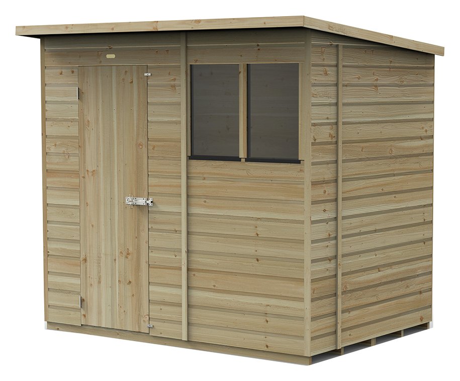Forest Beckwood Shiplap 2 Windows Pent Shed - 7 x 5ft