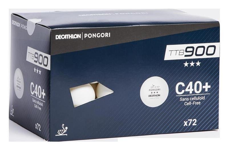 Decathlon Table Tennis Balls 900 40+ 3* C Ittf X 72 - White
