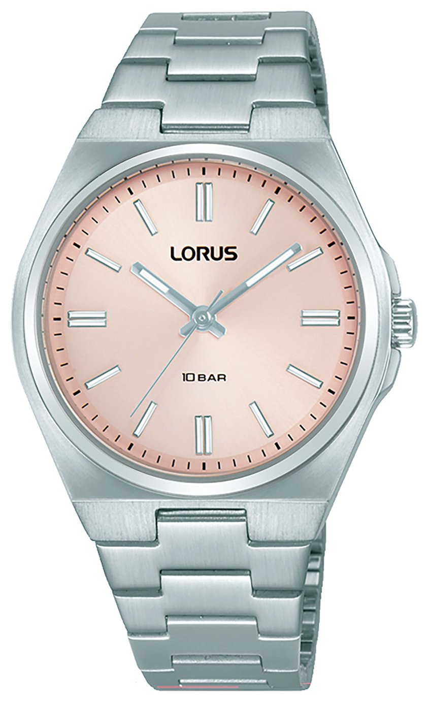 Lorus Stainless Steel  Pale Pink Sunray Dial Bracelet Watch