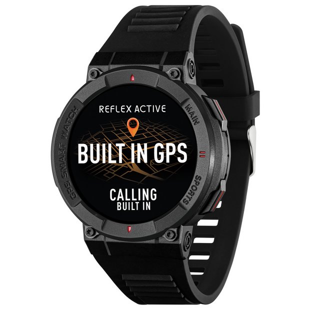 Buy Reflex Active Built In GPS Black Calling Smart Watch Fitness and activity trackers Argos