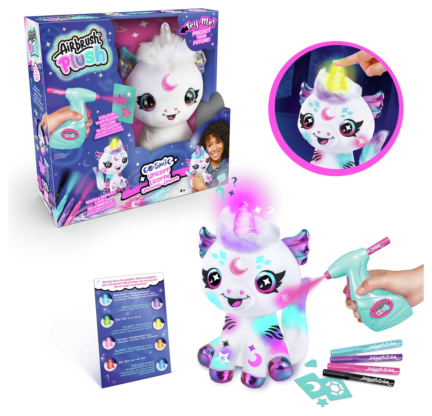 Airbrush Light Up Cosmic Cutie Unicorn Plush