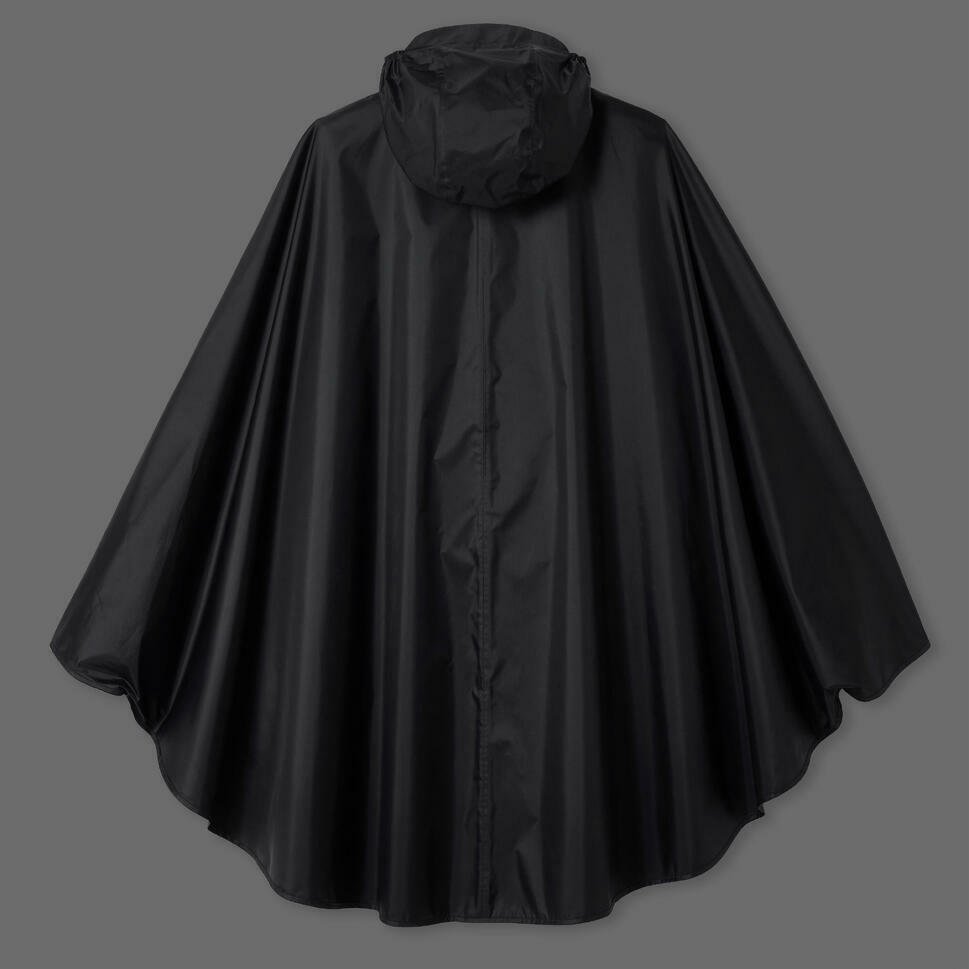 Decathlon 100 City Cycling Rain Poncho - Black