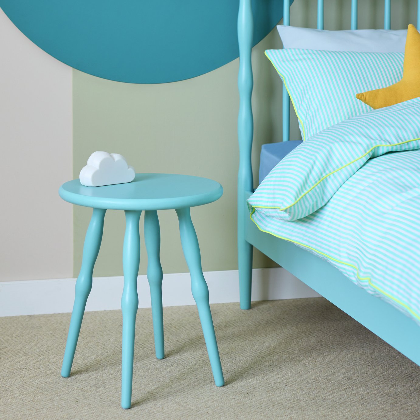 Habitat Thea Wood Bedside Table - Sage