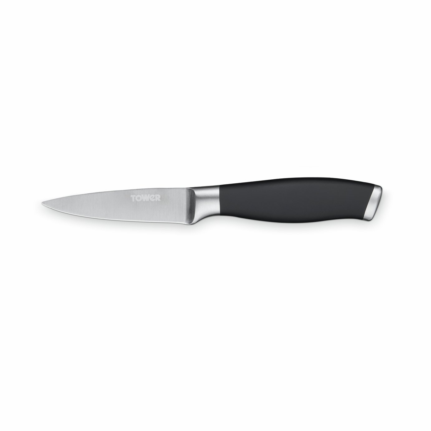 Tower Small Soft Grip Paring Knife - Black & Silver