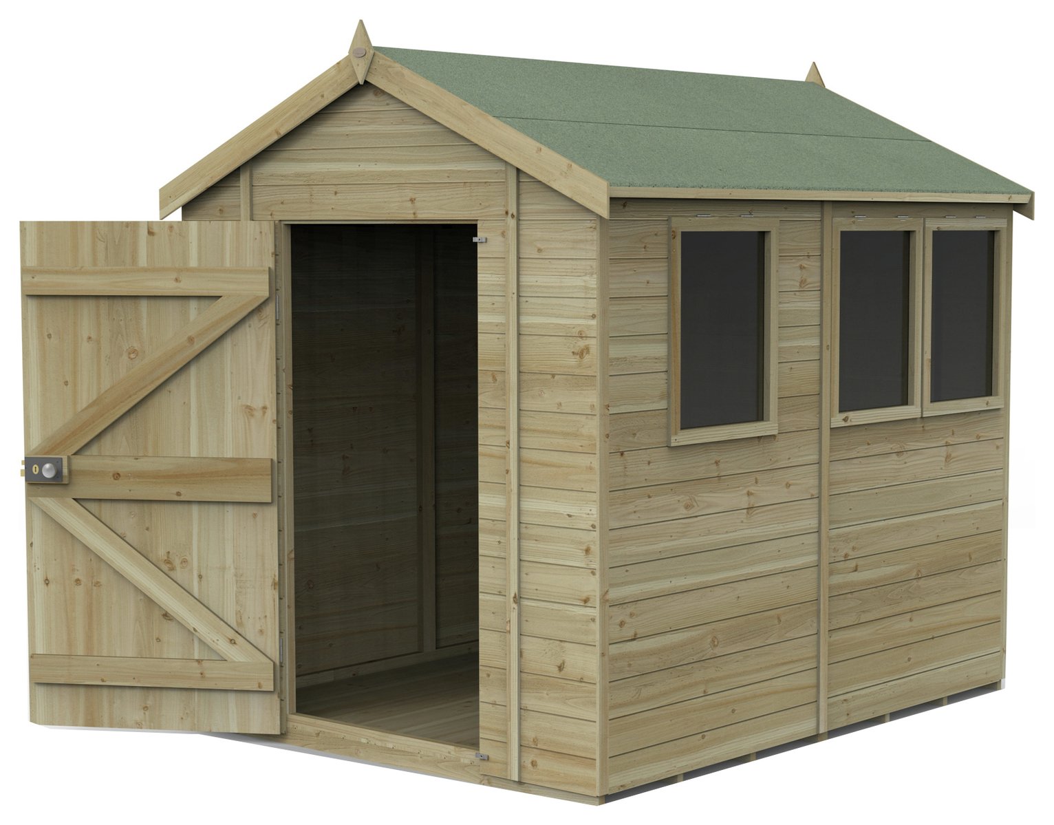 Forest Timberdale 3 Windows Apex Shed - 8 x 6ft