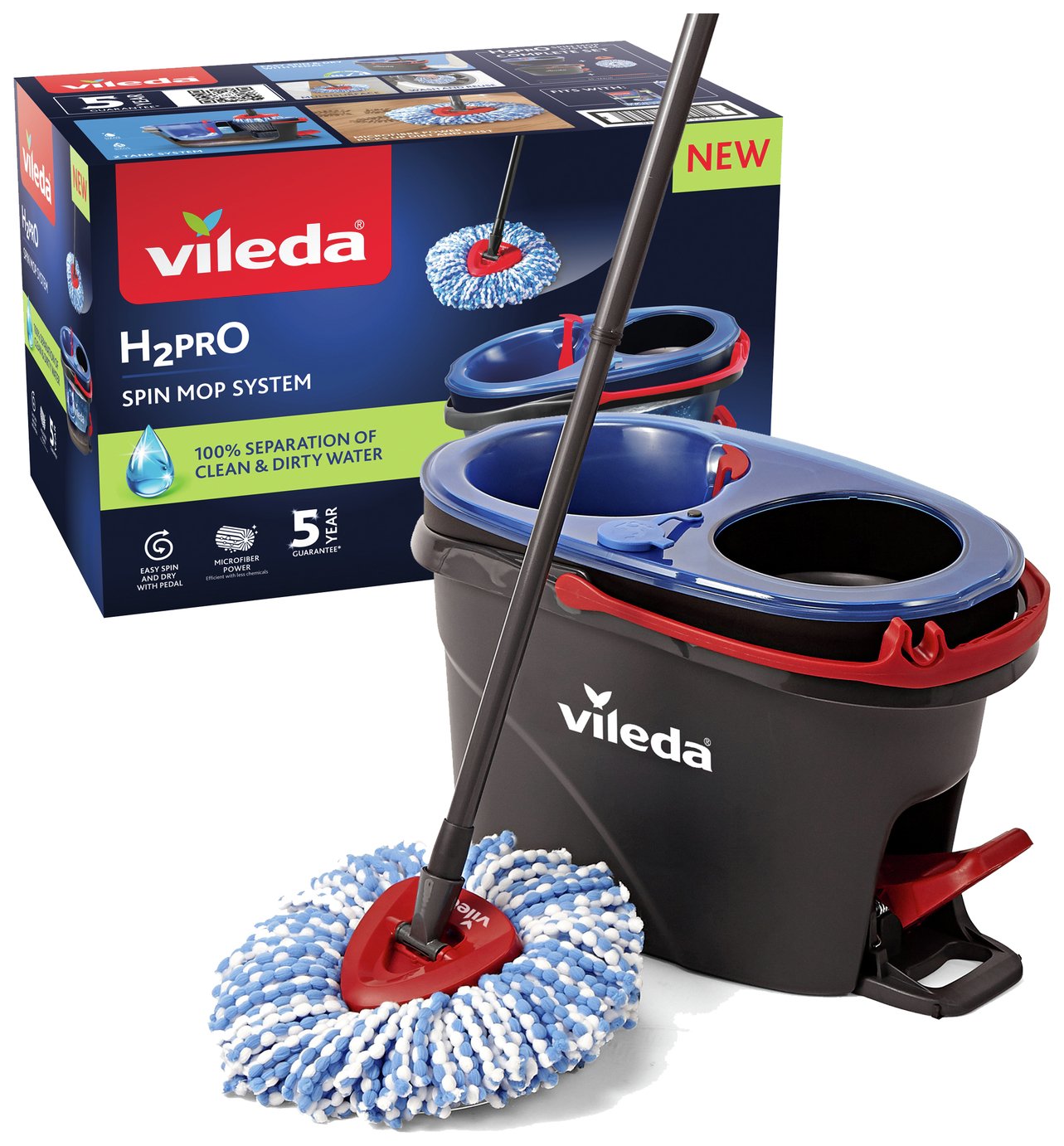 Vileda H2PrO Spin Mop and Bucket Set