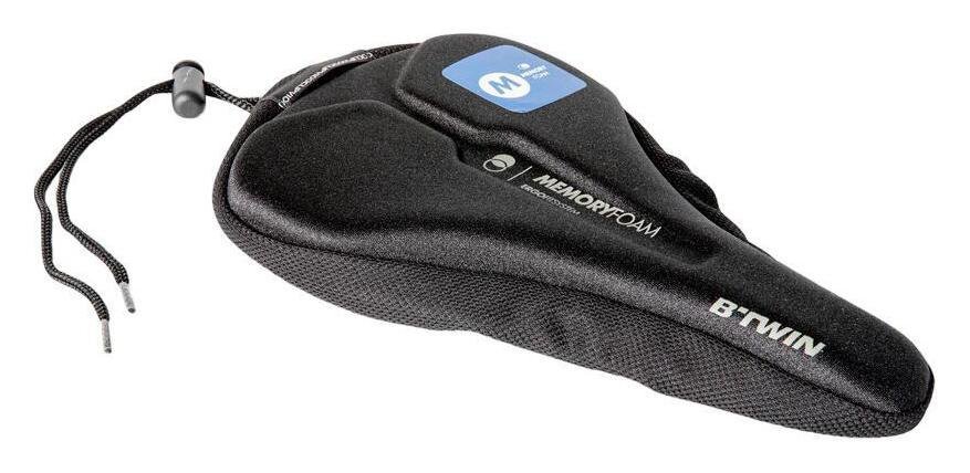 Decathlon 500 Memory Foam Saddle Cover Size M - Black