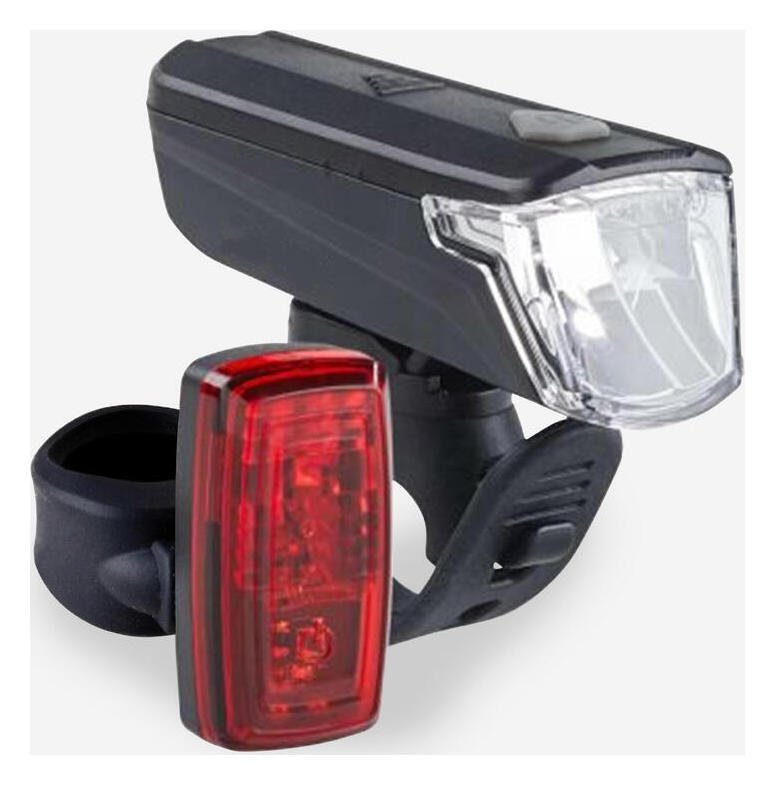 Decathlon Waterproof Battery-Powered LED Bike Light Set