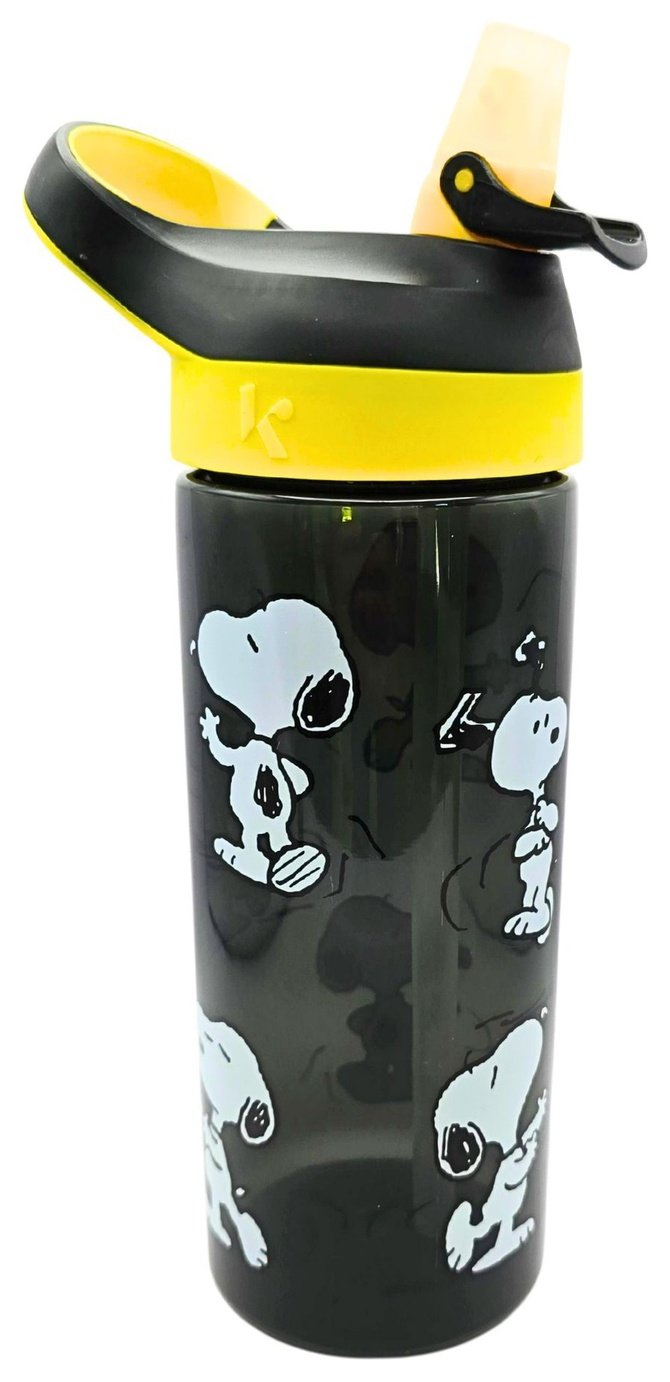 Hox Peanuts Snoopy Black Sipper Water Bottle - 600ml