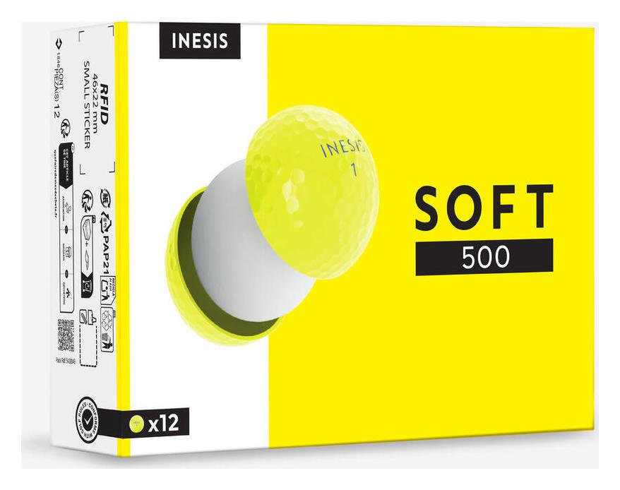 Decathlon Soft Golf Balls 500 X 12 Yellow