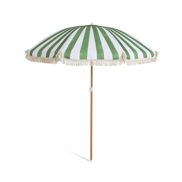 argos patio sun umbrellas Buy Habitat Sunbeam 1.6m Garden Parasol - Green & White | Garden parasols  and bases