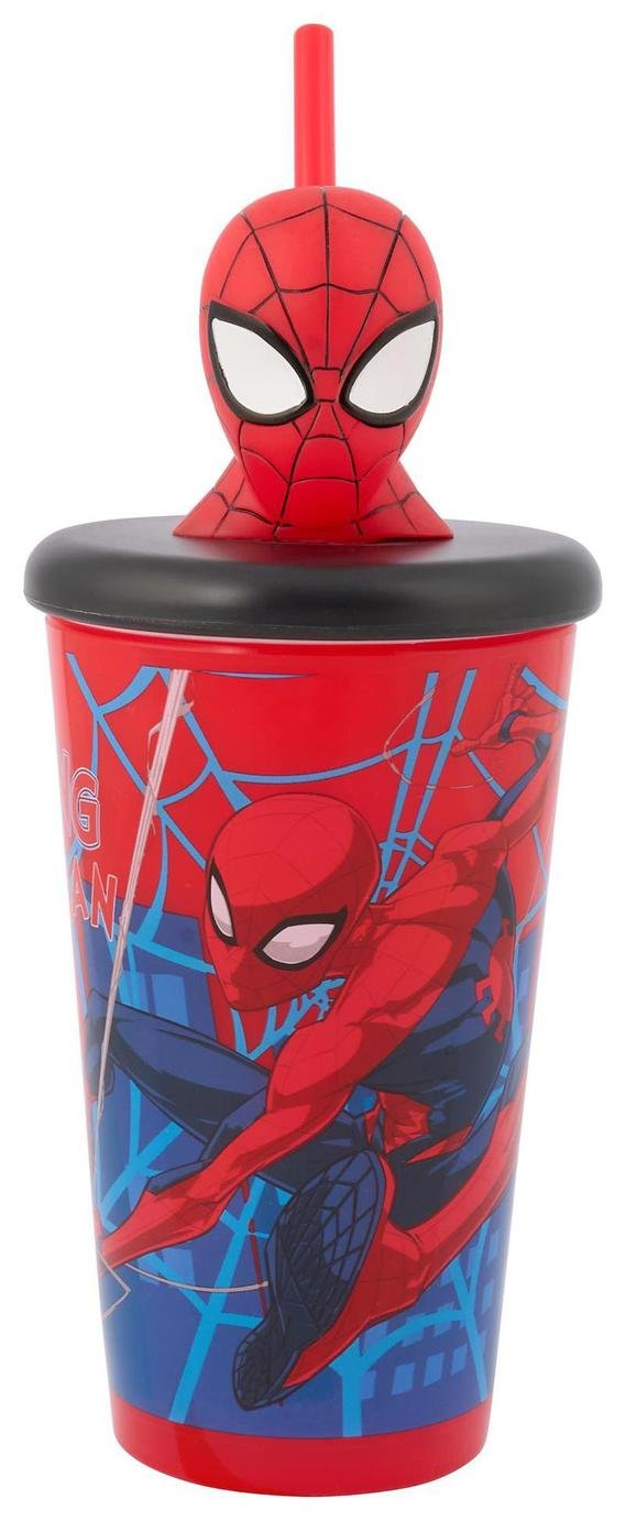 Spider-Man 3D Head Blue and Red Soda Cup - 440ml