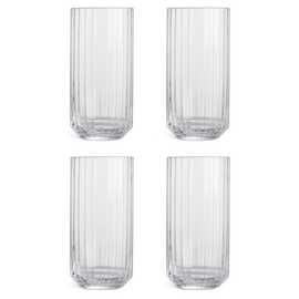 Habitat Wide Ribbed Set of 4 Hi Ball Glasses