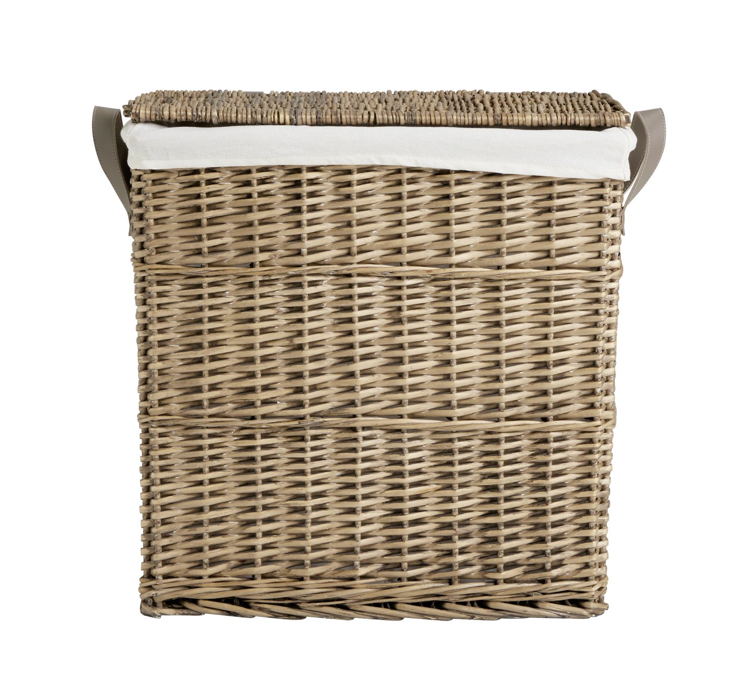 Argos Home 2 Compartment Willow Laundry Basket - Grey
