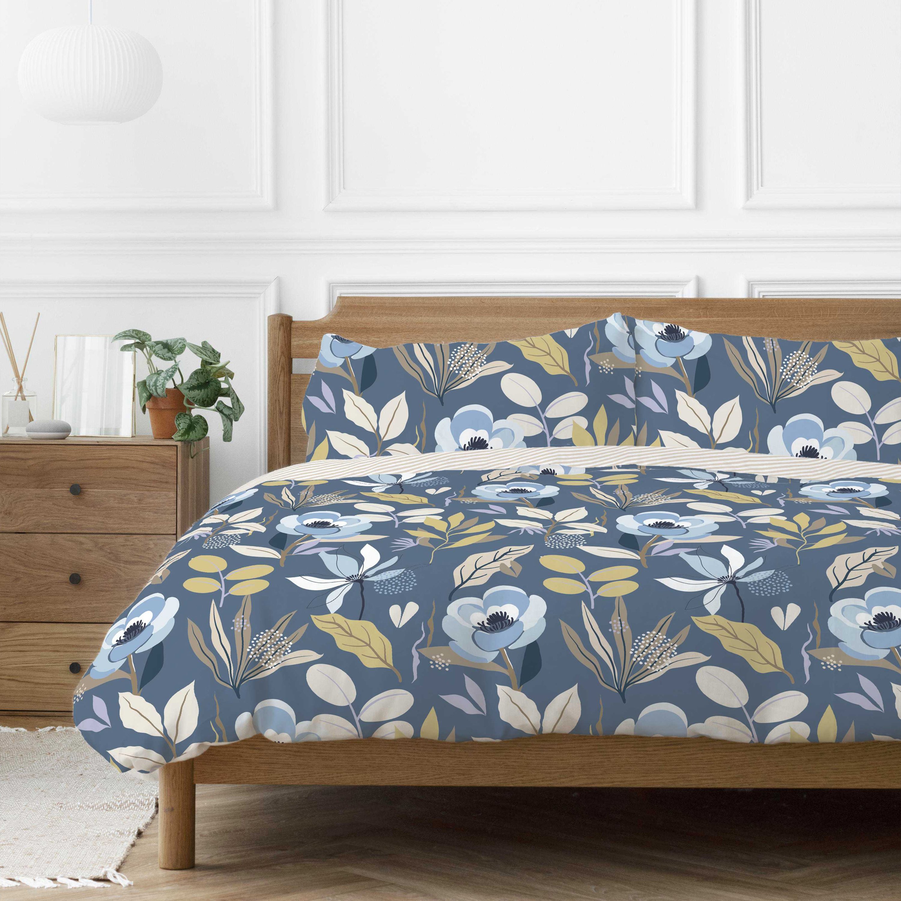 Copenhagen Home Mia Floral Duvet Set - Double - Blue