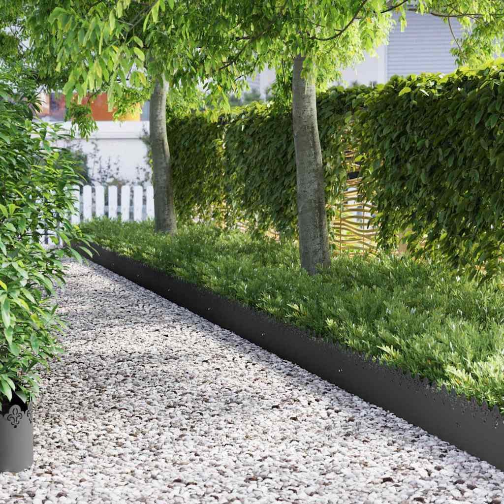 Walplus Pack of 30 24.5 kg Steel Lawn Edgings - Black - 103 x 0.05 x 22 cm