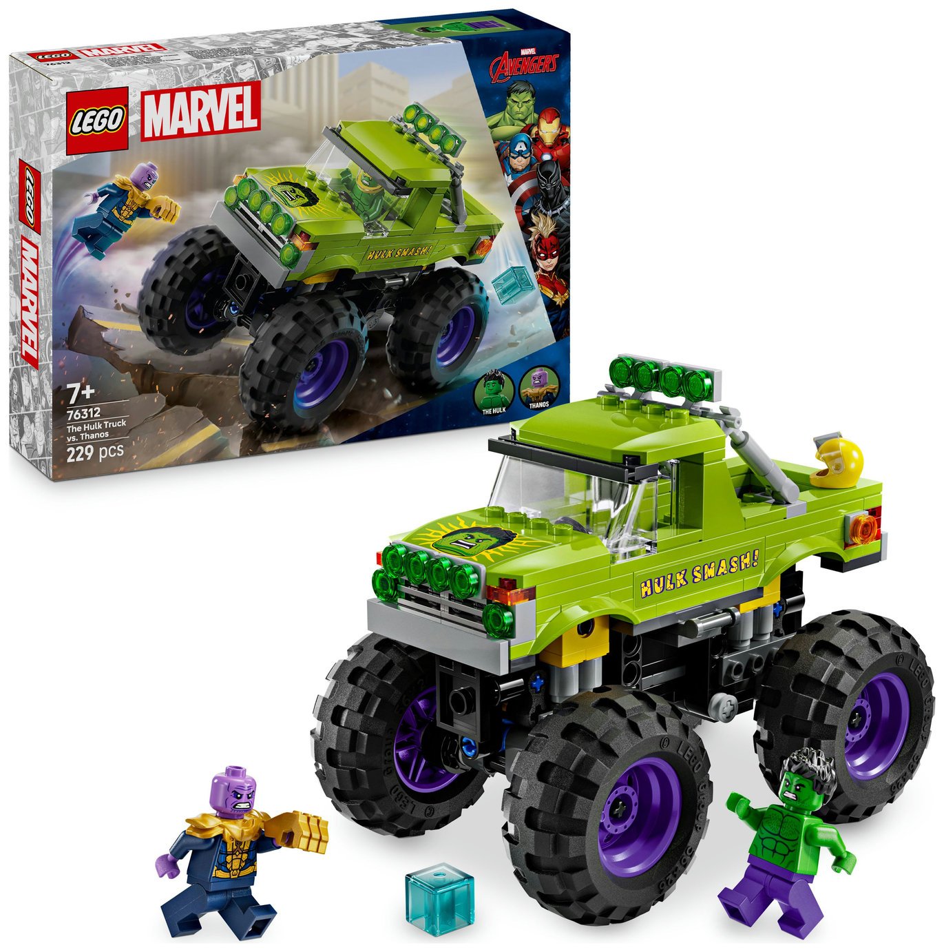LEGO Marvel The Hulk Truck vs. Thanos Building Toy Set 76312