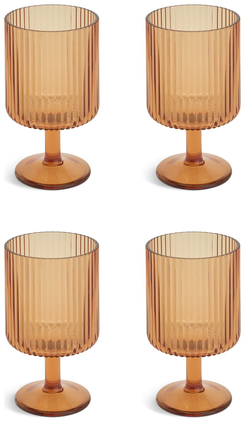 Habitat Amber Picnic Wine Glasses – set of 4