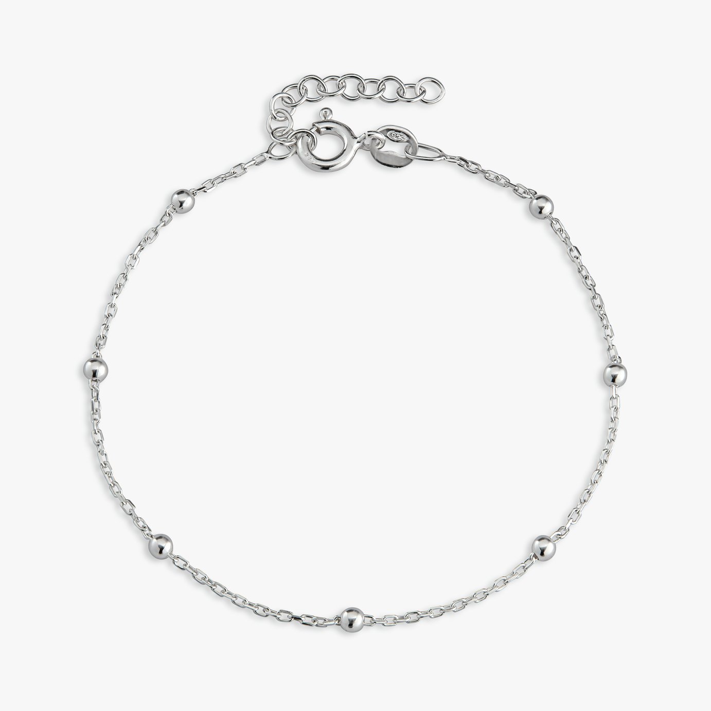 Revere Sterling Silver Mini Beaded Station Bracelet 