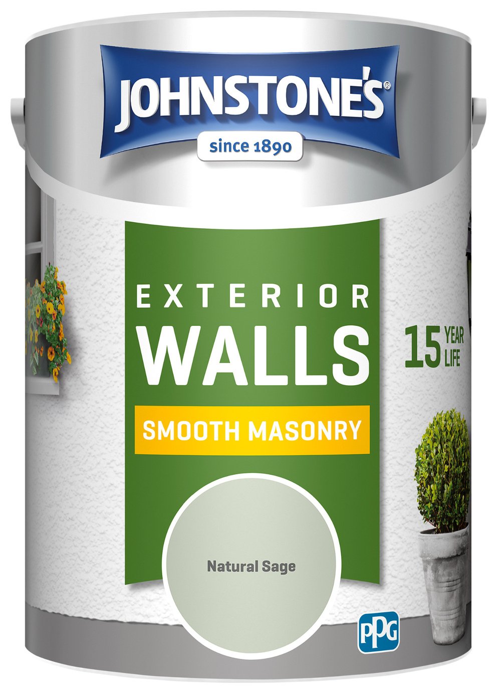 Johnstone's - Smooth Masonry Paint - Natural Sage - 5L