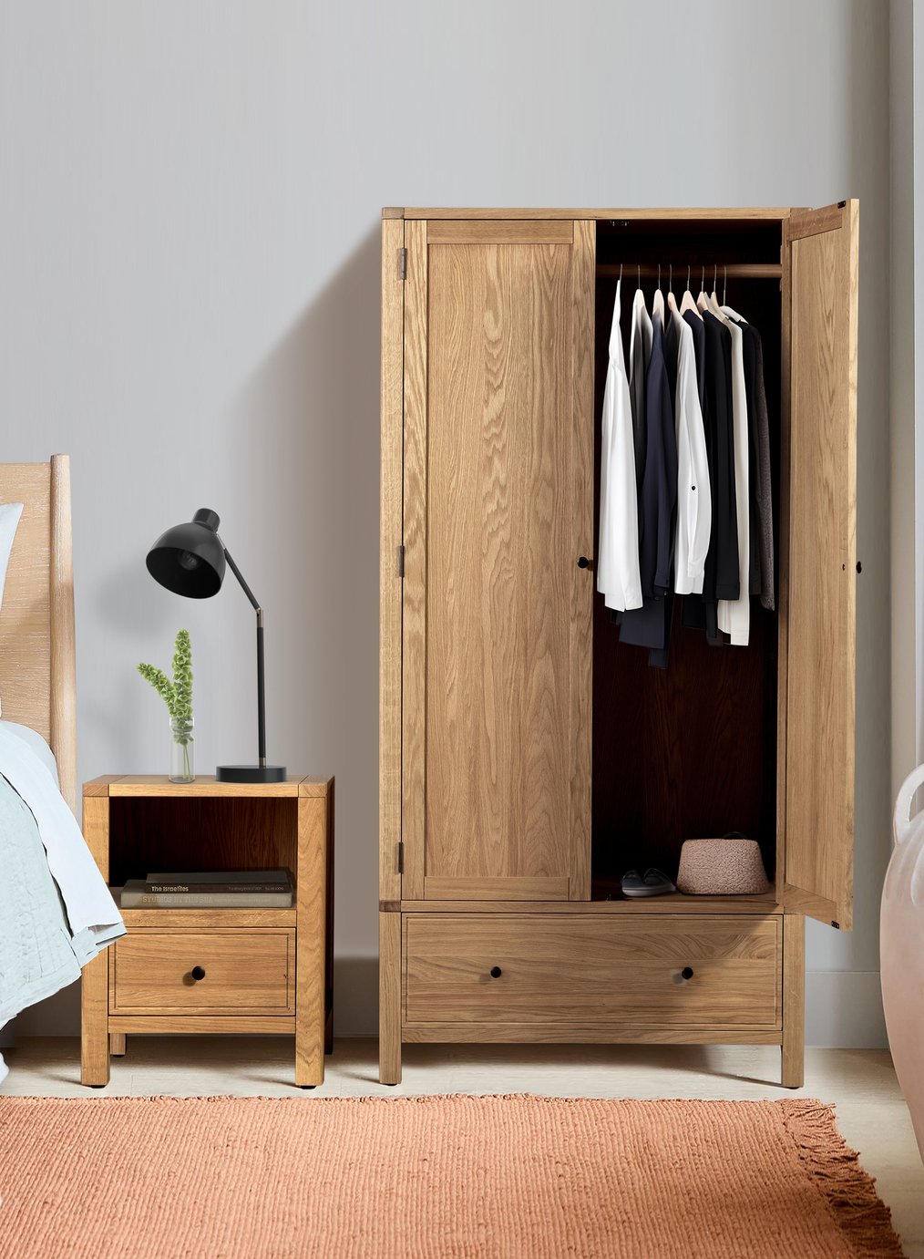 Habitat Finchley 2 Door Wardrobe - Oak