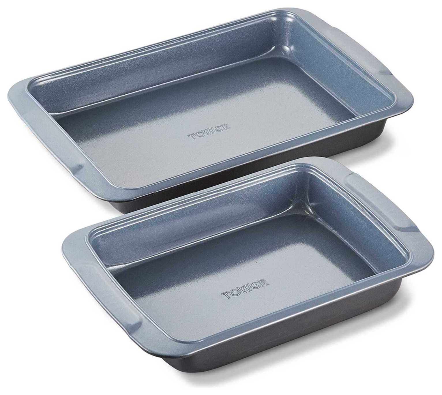Tower Cerasure 2 Piece Non Stick Steel Roasting Tray Set
