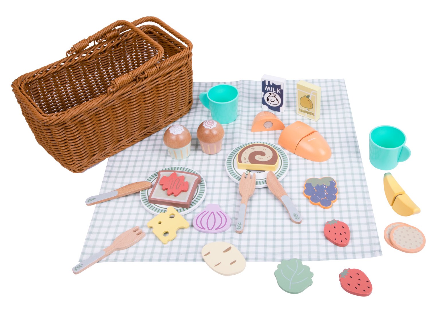 Chad Valley Wooden Picnic Basket 