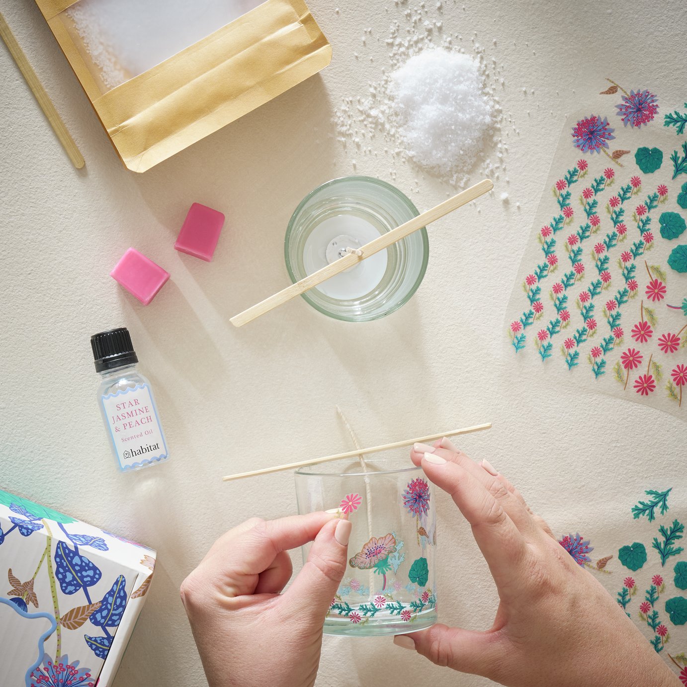 Habitat Candle Making Set - Star Jasmine and Peach