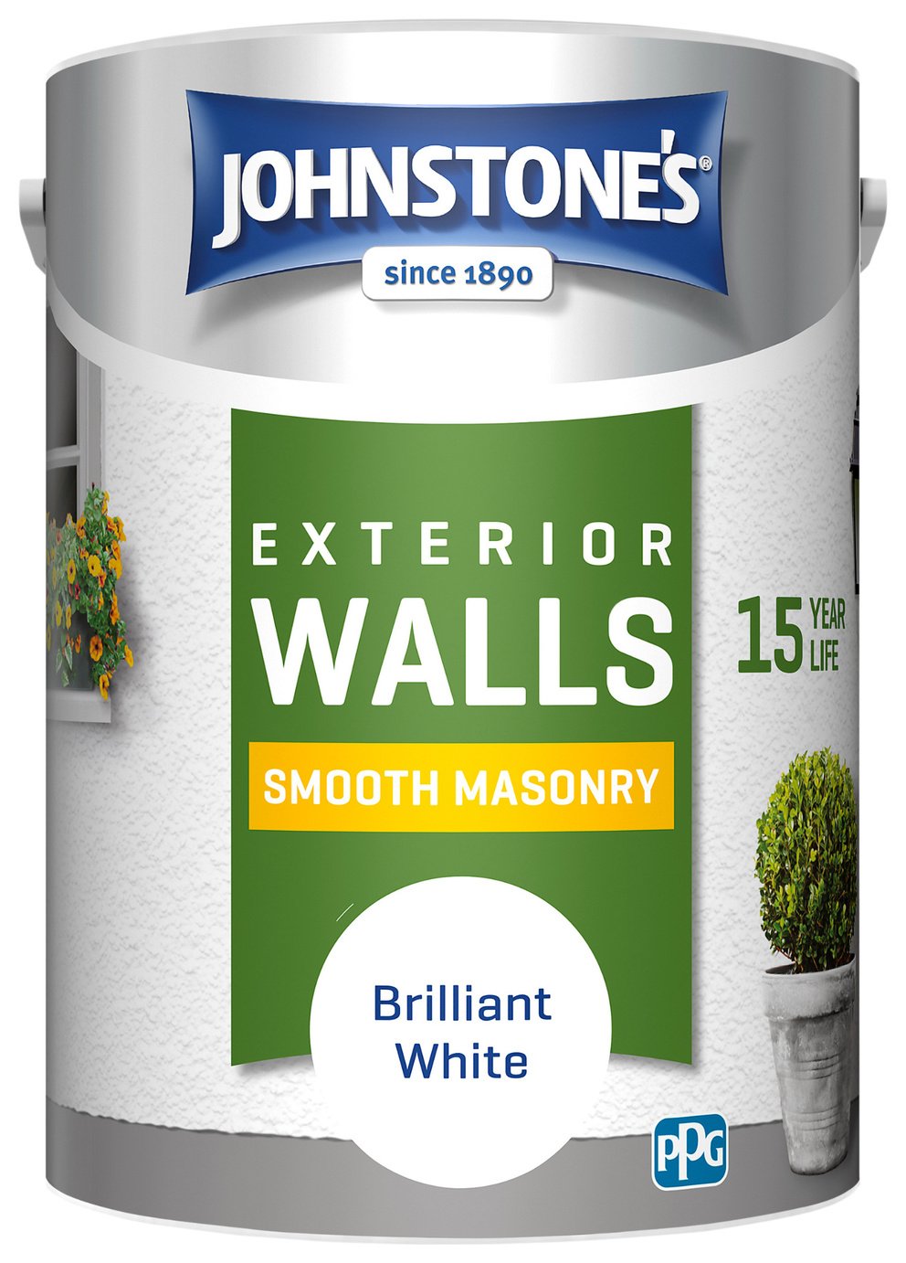 Johnstone's - Smooth Masonry Paint - Brilliant White - 5L