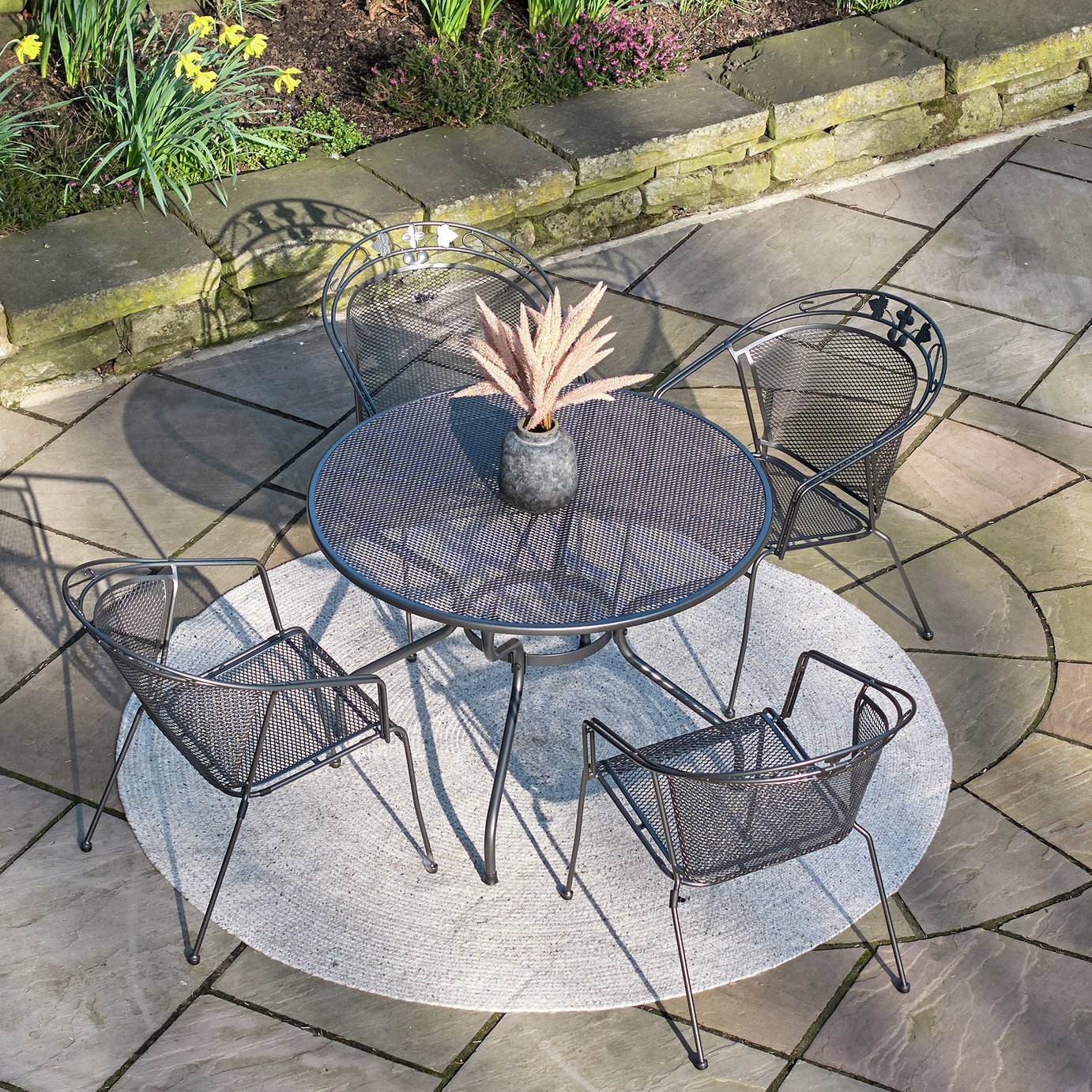 Pacific Elegance 4 Seater Metal Patio Set - Grey
