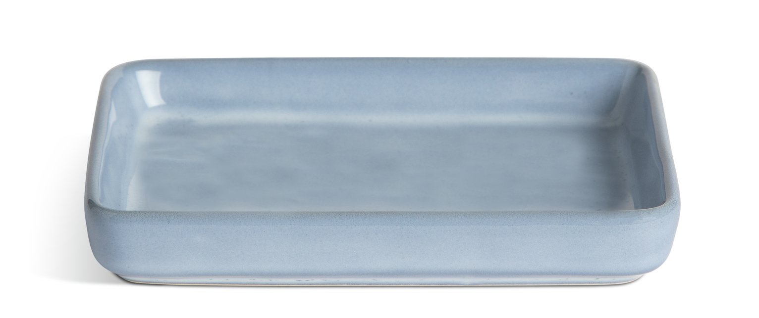 Habitat Reactive Glaze Ceramic Soap Dish - Blue