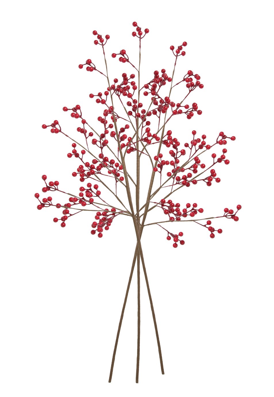 Argos Home Artificial Red Berry Branch Stems 3 Pack - 80cm