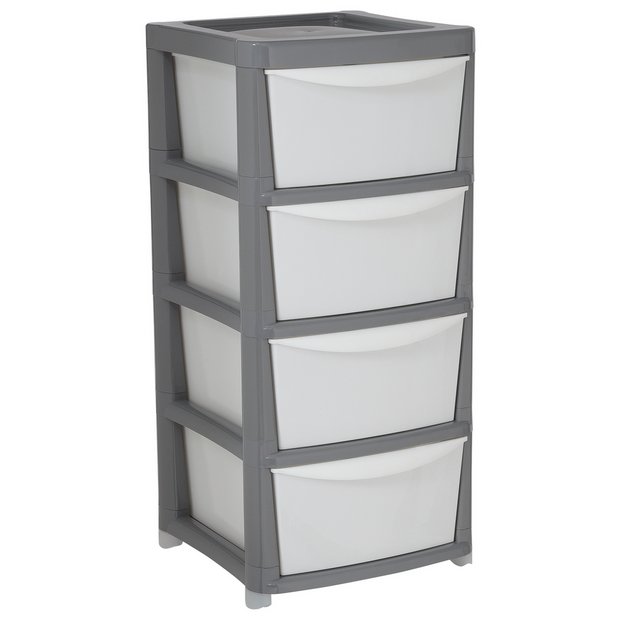 Buy Argos Home 4 Drawer Storage Tower Grey And White Plastic