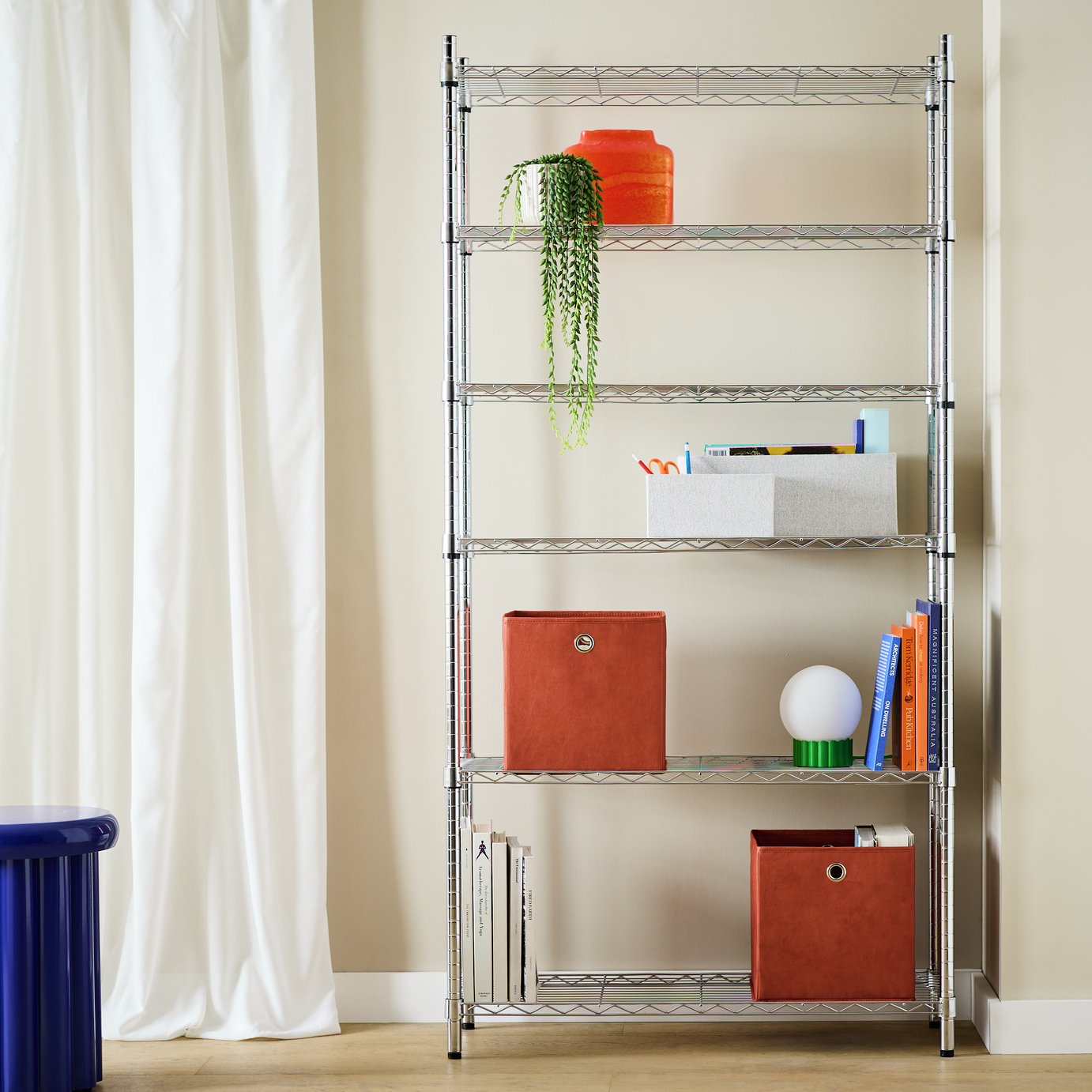 Argos Home Metal 6 Tier Shelving Unit - Chrome