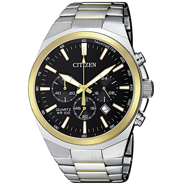 Buy Citizen Men s Stainless Steel Black Dial Bracelet Watch