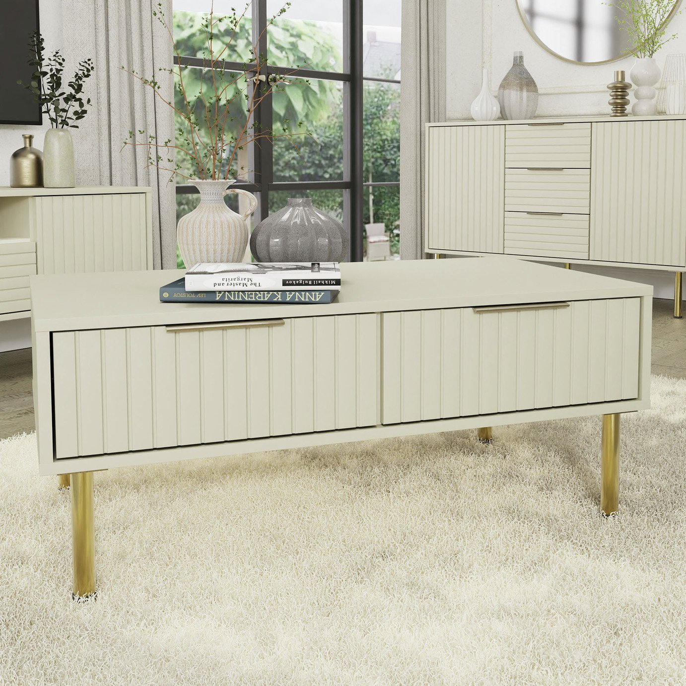 GFW Nervata 2 Drawer Coffee Table