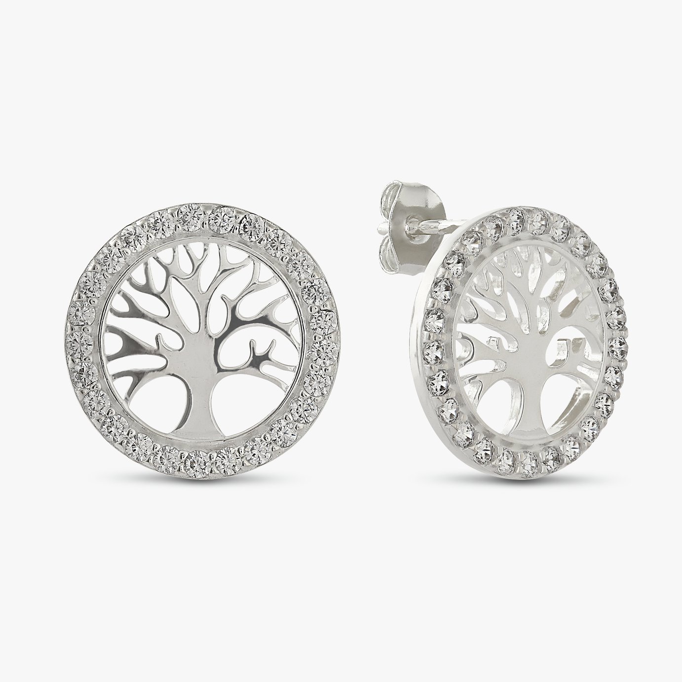 Revere Sterling Silver Tree of Life Stud Earrings 