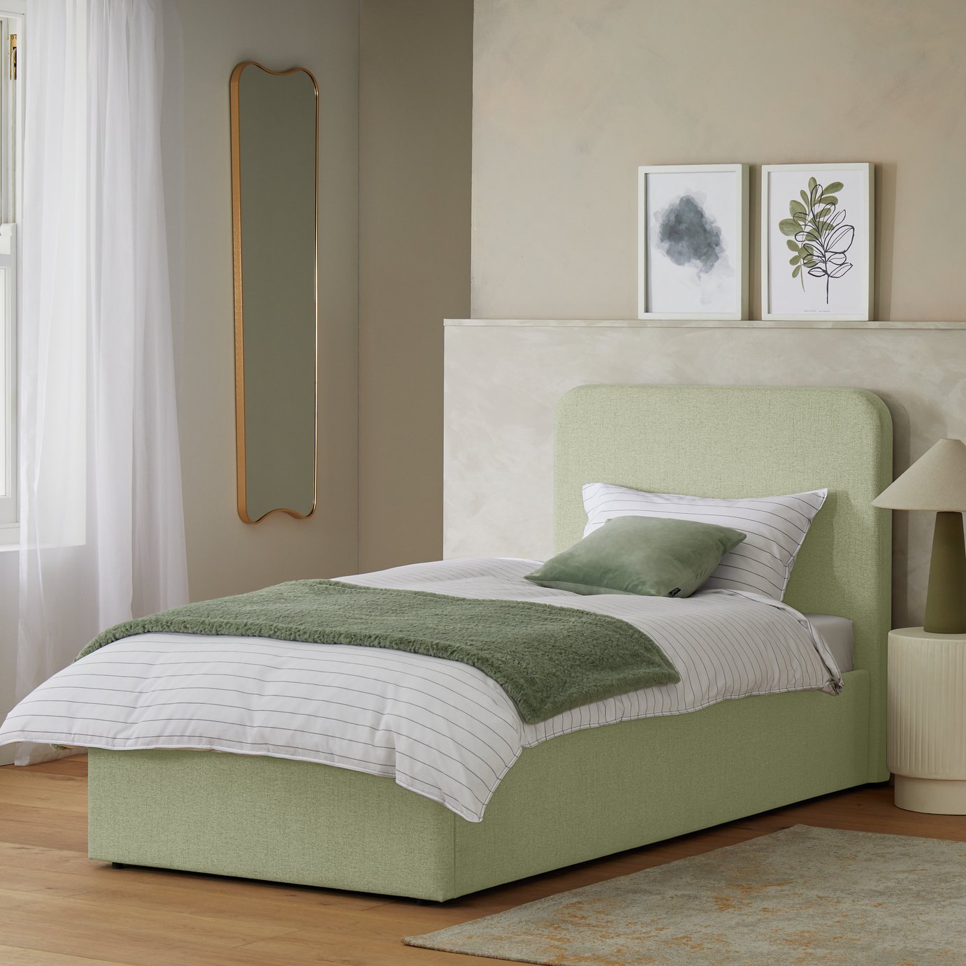 Habitat Chadwell Single End Lift Ottoman Bed - Sage