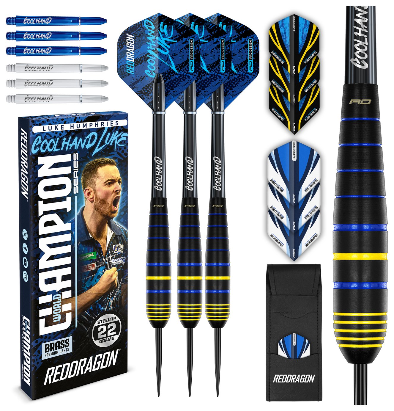 Red Dragon Luke Humphries Coolhand 22g Brass Darts Set