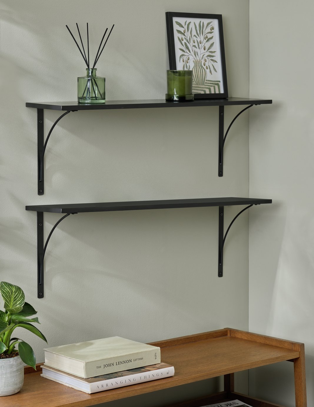 Habitat Set of 2 Bracket Shelves - Black