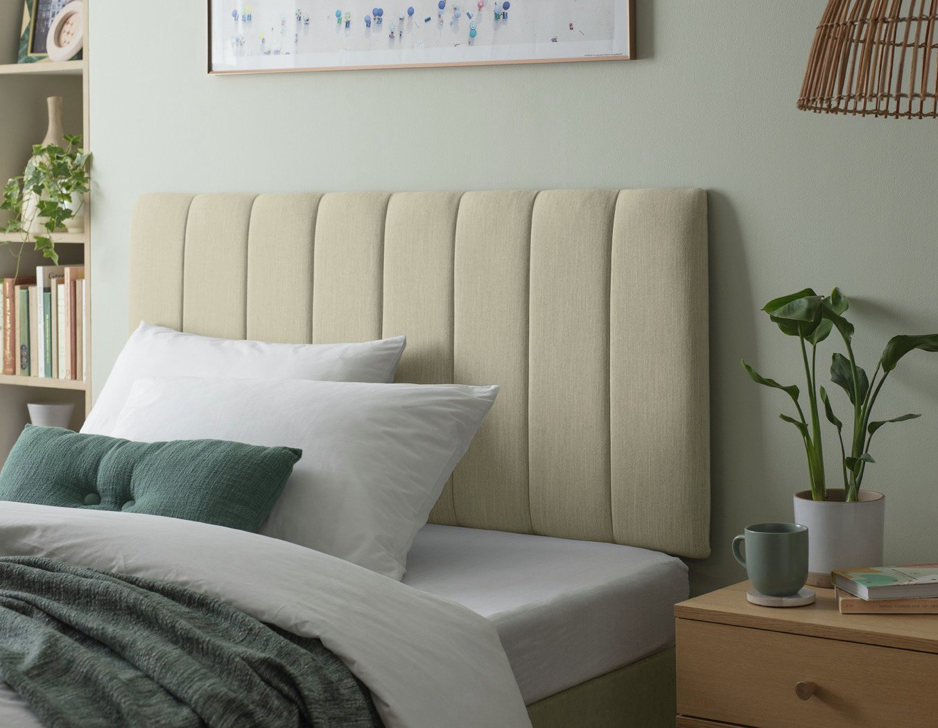 Argos Home Bircham Fabric Double Headboard - Natural