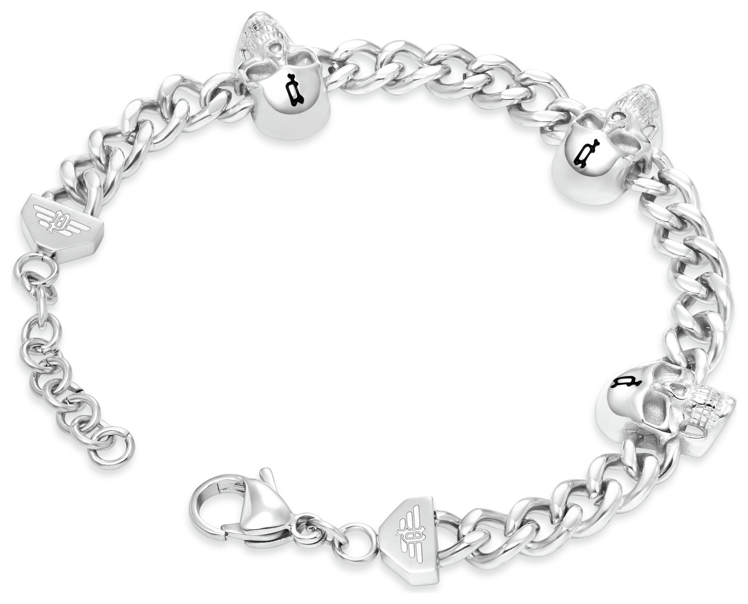 Police Vertex Stainless Steel Skull Chain Bracelet
