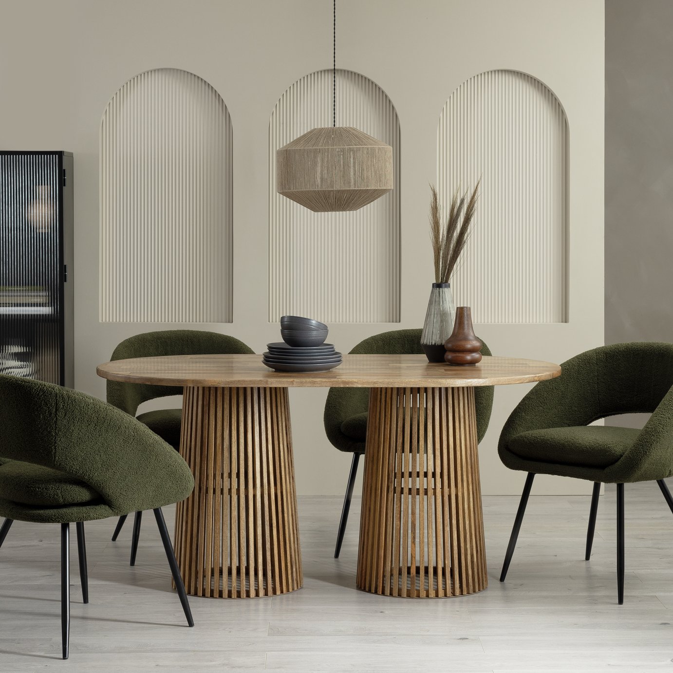 Habitat Jericho Solid Wood 6 Seater Dining Table - Natural