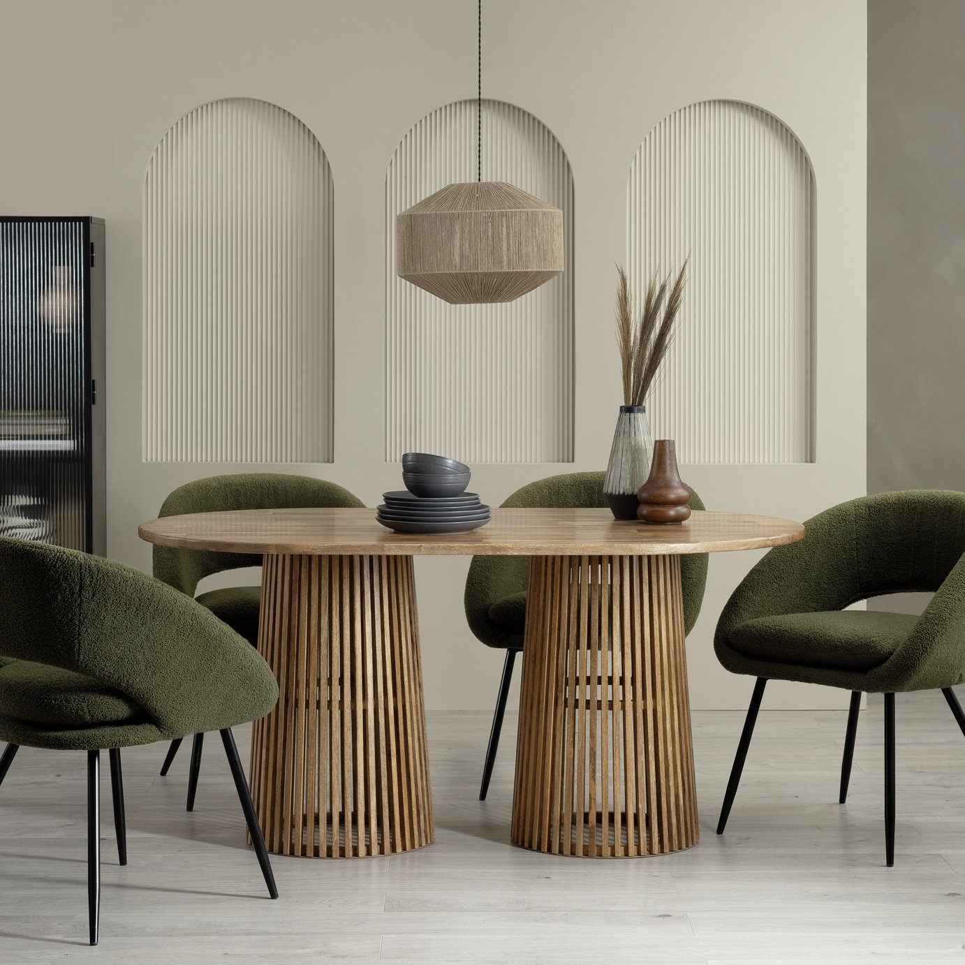 Habitat Jericho Solid Wood 6 Seater Dining Table - Natural