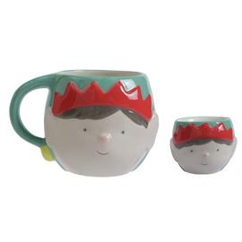 Argos Home Christmas Elf Mug and Egg Cup