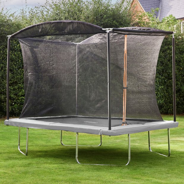 Square trampoline cheap with enclosure