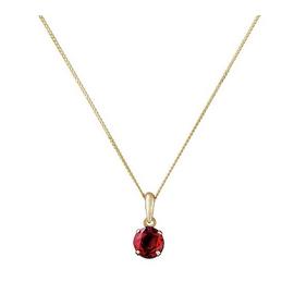Revere 9ct Gold Garnet Pendant Necklace - January