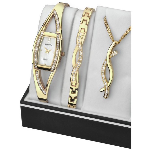 Sekonda watch bracelet shop and necklace set