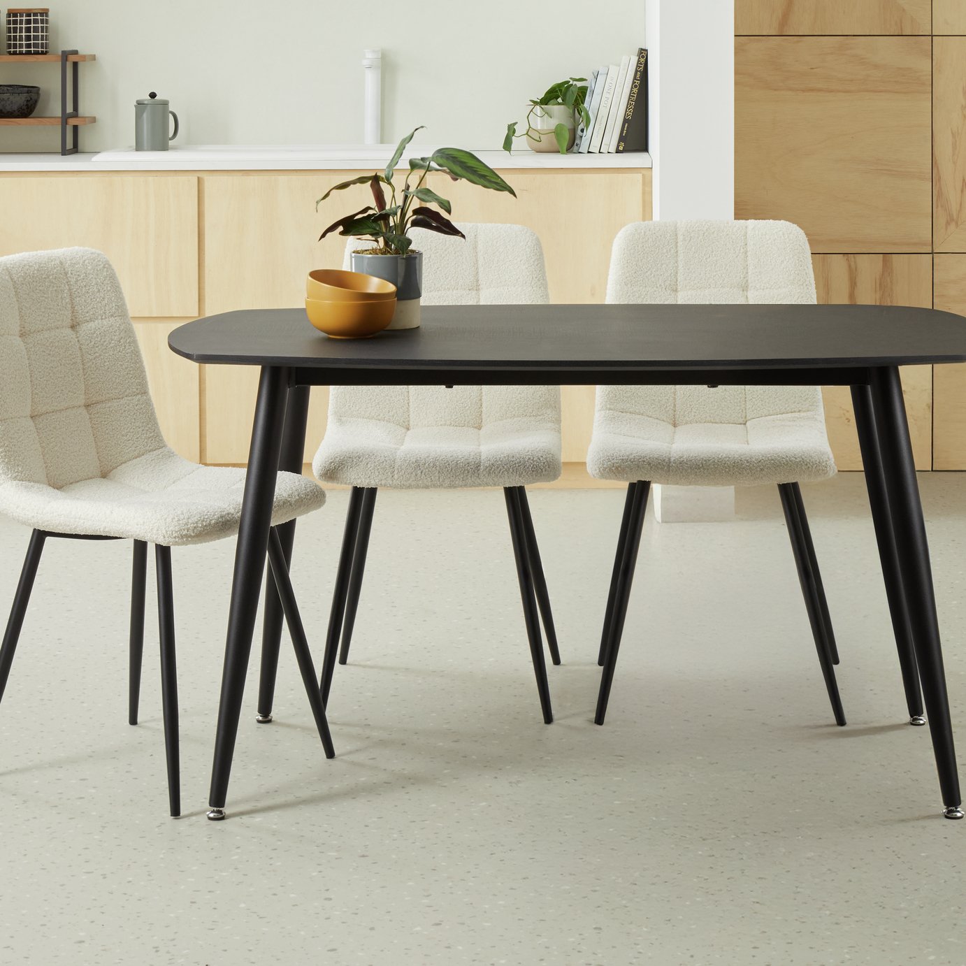 Argos Home Cobin 4 Seater Dining Table - Black